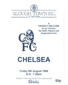 Slough Town v Chelsea official programme 09/08/1996 Friendly