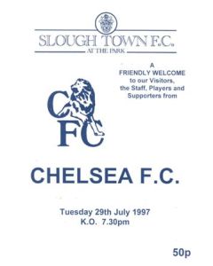 Slough Town v Chelsea official programme 29/07/1997 Pre-Season Friendly
