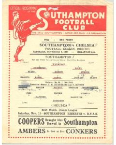 Southampton vChelsea official programme 04/11/1944