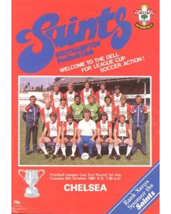 Southampton vChelsea official programme 06/10/1981