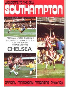 Southampton vChelsea official programme 11/10/1975