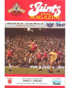 Southampton vChelsea official programme 22/03/1986