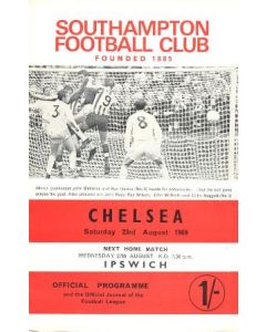 Southampton vChelsea official programme 23/08/1969