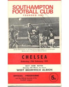 Southampton vChelsea official programme 27/02/1971