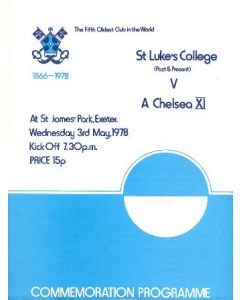 St. Luke's College v Chelsea official programme 03/05/1978