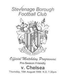 Stevenage Borough vChelsea official programme 10/08/1995