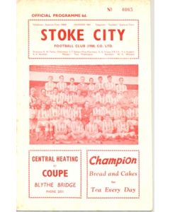 Stoke City v Chelsea official programe 01/09/1962
