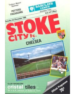 Stoke City vChelsea official programme 03/12/1988