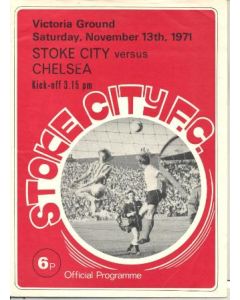 Stoke City vChelsea official programme 13/11/1971