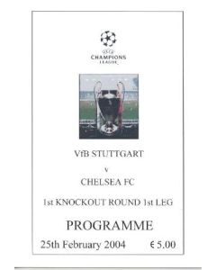 Stuttgart vChelsea unofficial programme 25/02/2004 pirate