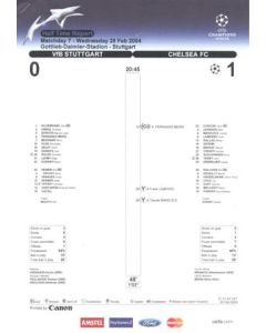 Stuttgart v Chelsea Half Time Report 25/02/2004 Chamions League