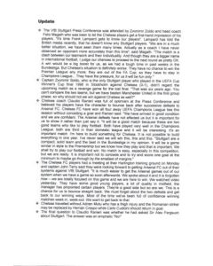 Stuttgart v Chelsea press update 25/02/2004 Chamions League