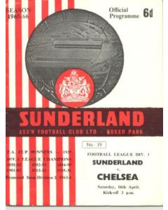 Sunderland vChelsea official programme 16/04/1966