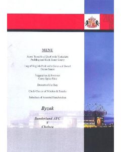 Sunderland v Chelsea Byzak menu 2002-2003
