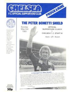 Official Supporters Club XI vChelsea F.C. Staff XI official programme 03/05/1981