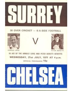 Surrey vChelsea official programme 21/07/1971