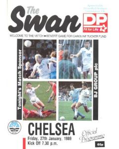 Swansea vChelsea official programme 27/01/1989