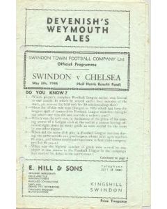 Swindon Town vChelsea official programme 08/05/1946