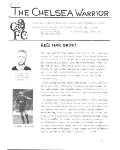The Chelsea Warrior Fanzine - Nordic Chelsea Supporters issue no:1 of September 1994