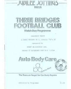 Three Bridges XI v Chelsea 70's XI official programme 27/09/1987