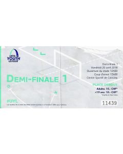 2018 UEFA Youth League Semi Final Ticket - Chelsea v Porto. Ticket is substandard which means it may have a tear, small rip, be marked with pen or another fault. 
