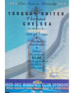 Torquay United vChelsea official programme 01/08/1995