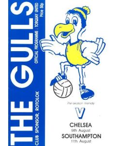 Torquay United vChelsea official programme 09/08/1986