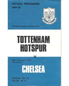 Tottenham Hotspur vChelsea official programme 15/04/1972