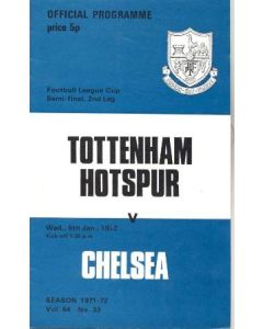 Tottenham Hotspur vChelsea official programme 05/01/1972