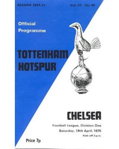 Tottenham Hotspur vChelsea official programme 19/04/1975