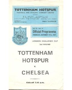Tottenham Hotspur vChelsea official programme 19/10/1964
