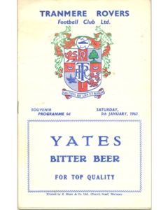 Tranmere Rovers v Chelsea official programme 05/01/1963