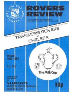 Tranmere Rovers vChelsea official programme 27/10/1982