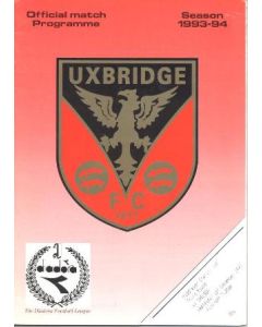 Uxbridge vChelsea official programme 01/12/1993