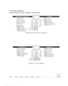 Valencia v Chelsea Full Time Summary black & white 10/04/2007 Champions League