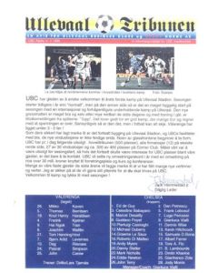 Valerenga v Chelsea press release 18/03/1999 originally signed by Jack Hemmestad