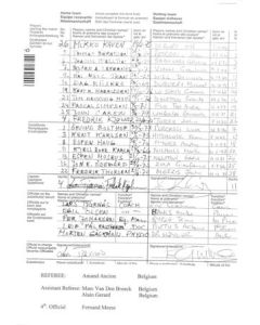 Valerenga v Chelsea teamsheet 18/03/1999