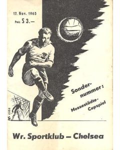 Vienna v Chelsea official programme 17/11/1965 Very Rare