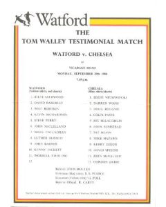 Watford v Chelsea official colour printed teamsheet 29/04/1987