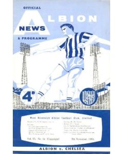 West Bromwich Albion vChelsea official programme 09/11/1963