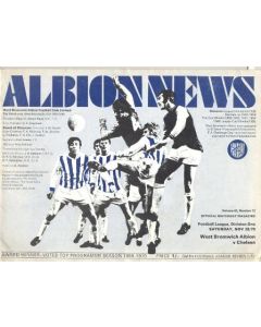 West Bromwich Albion vChelsea official programme 28/11/1970
