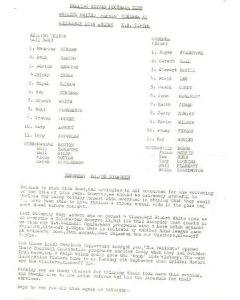 Welling United v Chelsea official teamsheet 19/08/1987