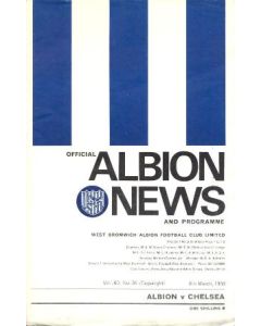 West Bromwich Albion v Chelsea official programme 08/03/1969