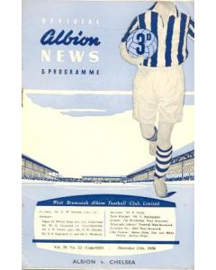 West Bromwich Albion vChelsea official programme 13/12/1958