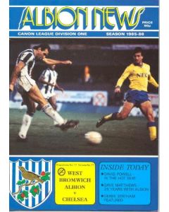 West Bromwich Albion vChelsea official programme 1985-1986