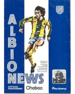 West Bromwich Albion vChelsea official rogramme 20/08/1975