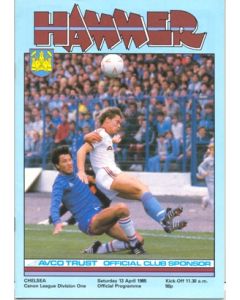 West Ham United vChelsea official programme 13/04/1985