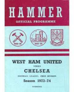 West Ham United vChelsea official programme 02/03/1974