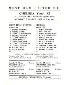 West Ham United vChelsea official programme 03/03/1975