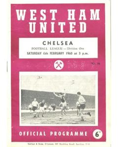 West Ham United vChelsea official programme 06/02/1960
